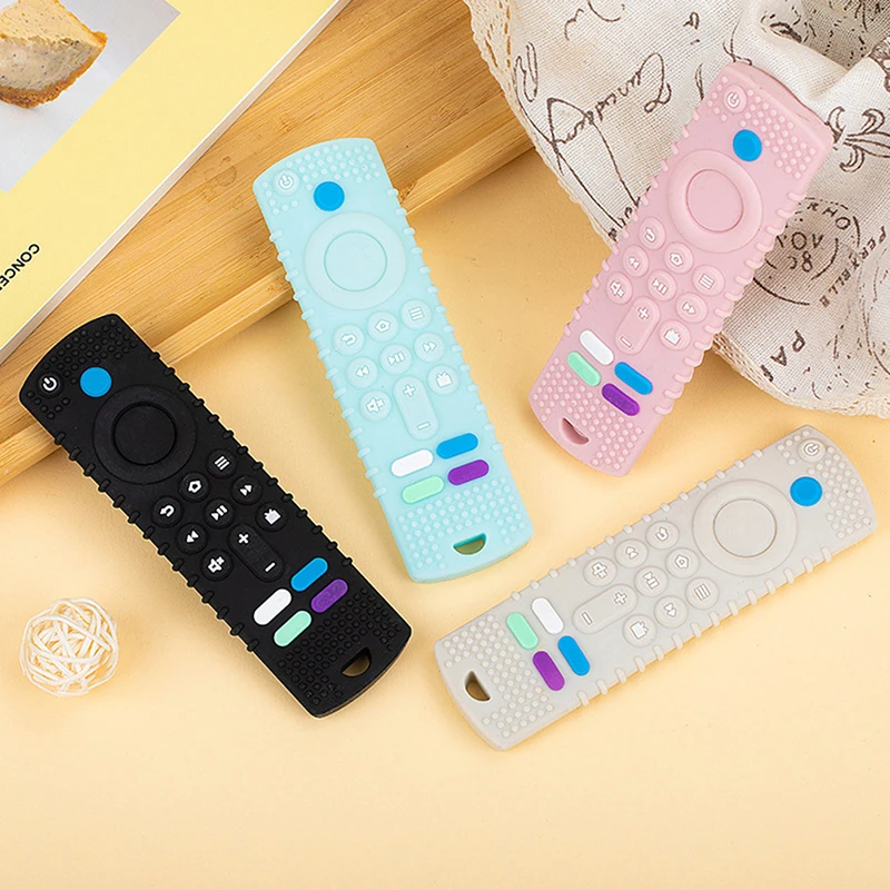 Silicone Baby Teething Toys Chewing Toy TV Remote Control Shape for Girls Baby Toddler Early Educational Sensory Development Toy