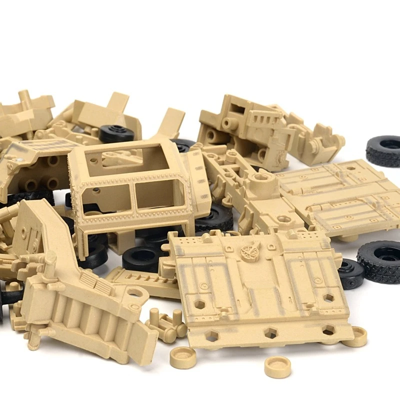 1:72 Creative Military Series Building Blocks Armored Transport Vehicle Green/Yellow M-Track Model Toys For Kids Christmas Gifts - 6