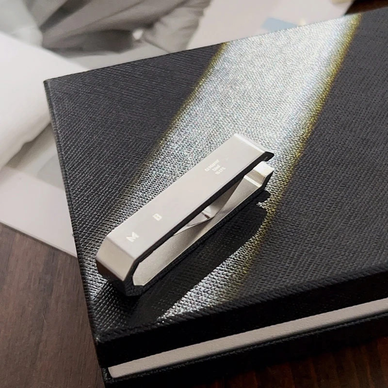 PJS MB Black Hexagonal Pattern Money Clip 316L Stainless Steel 1:1 High Quality Luxuy Classic Ticket And Change Folder With Box