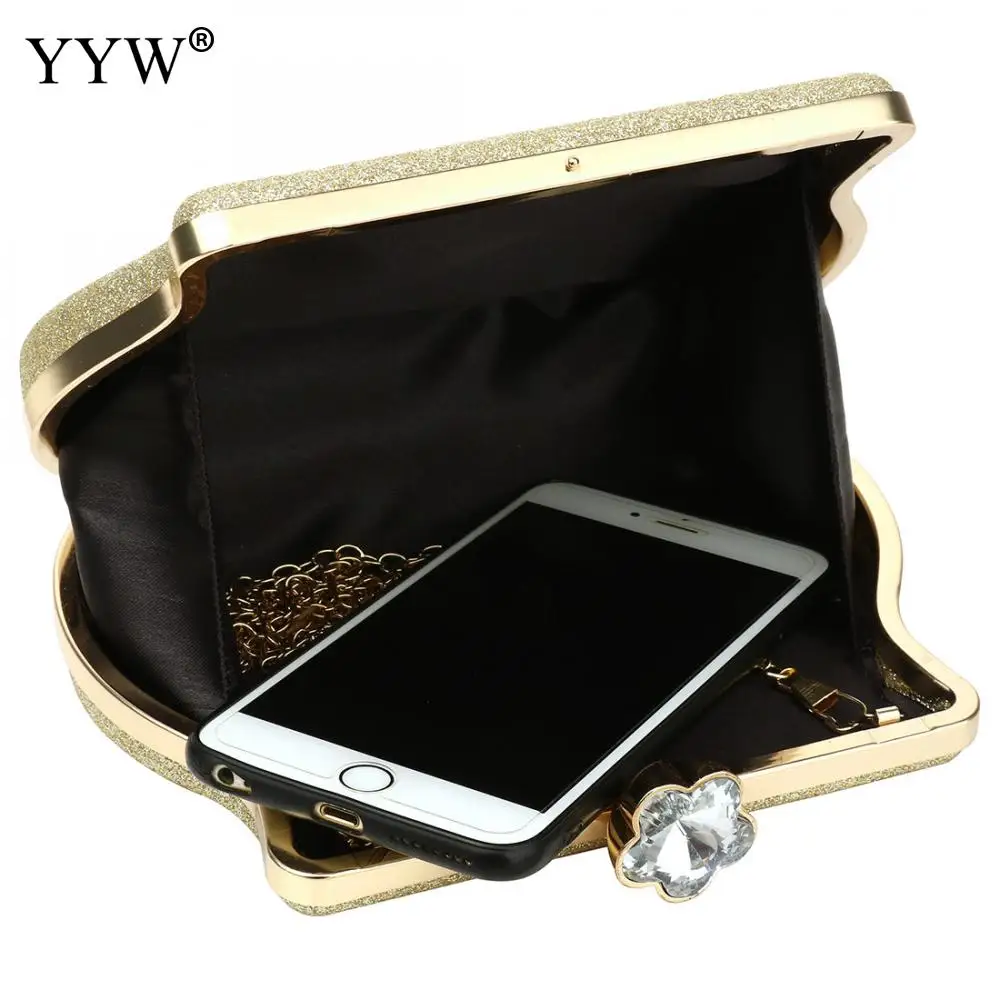 Women Rhinestone Clutch Purses Envelope Evening Bags with Metal Chain Glitter Female Handbag for Wedding Cocktail Prom Party