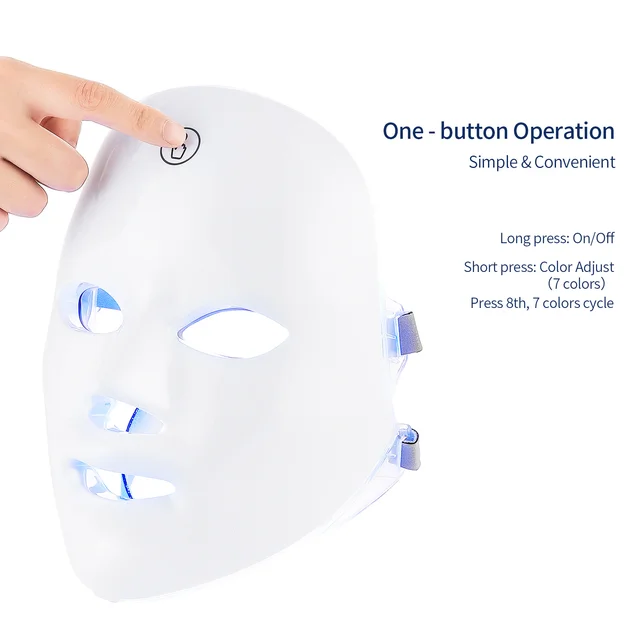 7 Colors Photon Facial LED Mask Red Light Therapy Anti Aging Face Neck Beauty Mask Relaxation Treatment Anti-Wrinkle Skin Care 5