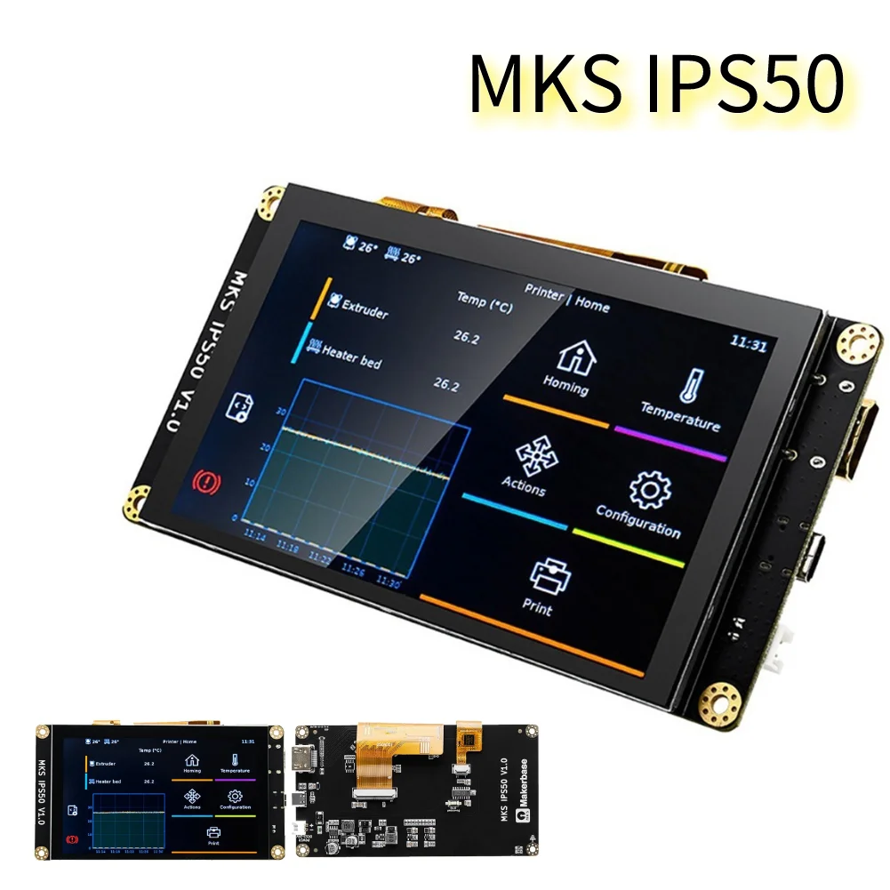 

5inch Display Monitor 800x480 HD RGB Capacitive 3D Printer LCD Screen DC12-24V TypeC USB HDMI-Compatible Port for MKS IPS50