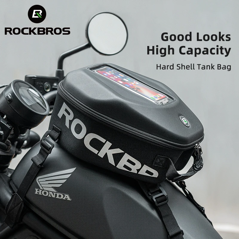 

ROCKBROS Motorcycle Tank Bag Waterproof Mobile Phone Bags Hard Shell Moto Navigation Holder Multifunctional Fuel Travel Backpack