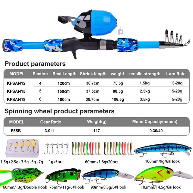 Fishing Gears For Beginner Or Youth Portable Telescoping Fishing Rod And Reel  Combo Portable Telescopic Fishing Rod And Reel - AliExpress