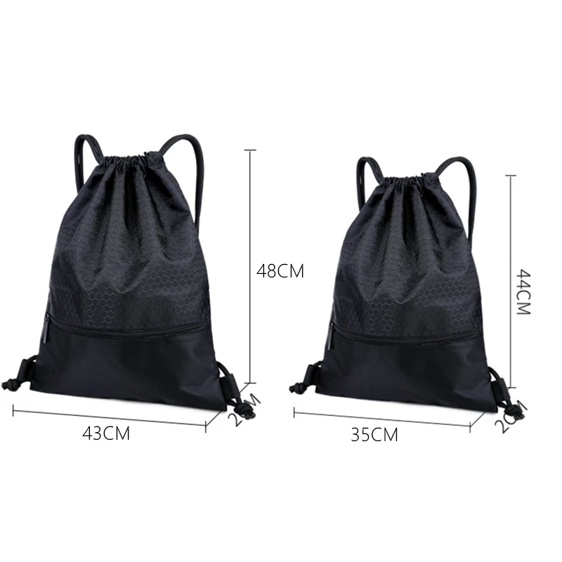 Women Waterproof Nylon Drawstring Backpack Outdoor Sport Fitness Storage  Pouch Schoolbag for Students Men Zipper Rope Ball Bags - AliExpress