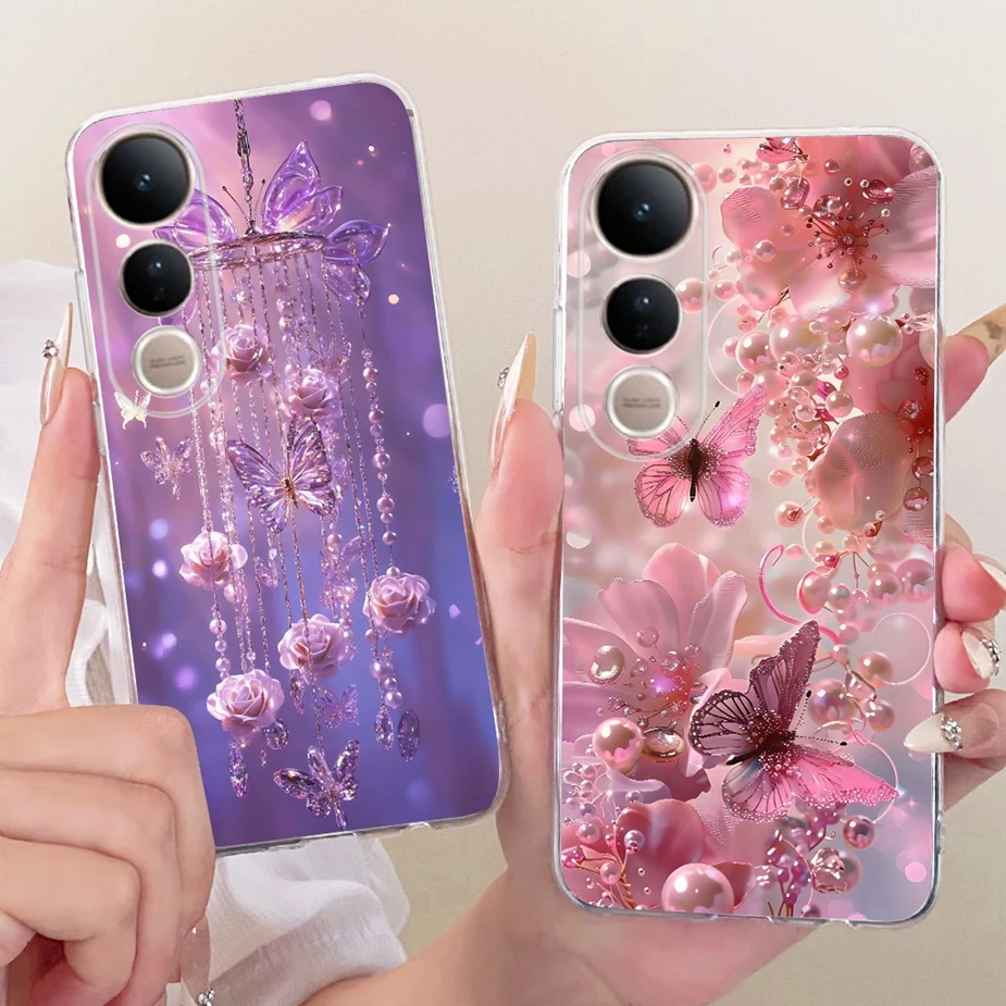 Luxury Bow Flowers Painted Soft Silicone Phone Case Cover