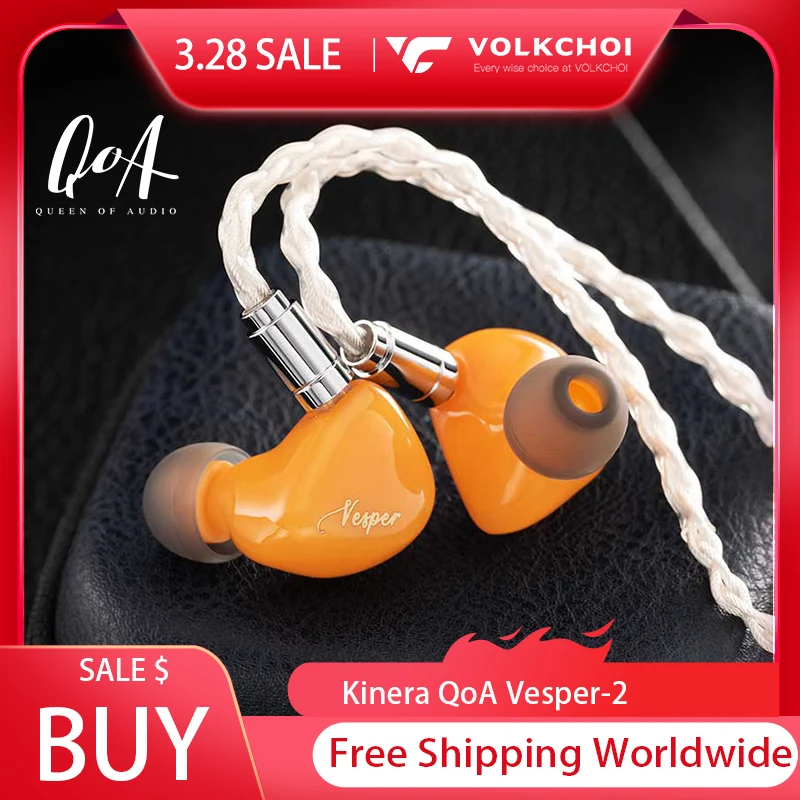 

QoA Vesper-2 Hi-Fi наушники, 1DD 1BA Гибридный Драйвер наушники-вкладыши монитора, 3,28 распродажа, Супер Скидки