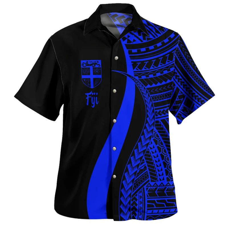 Harajuku 3D Printing Philippines Fiji Flag Emblem Rugby Shirts Fiji Coat Of Arm Graphic Short Shirts Men Hawaiian Clothing Tops cotton t shirt