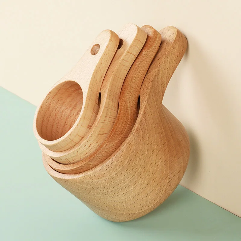 50 Teile/los 4 Größe Backlöffel Buche Kleine Tasse Kaffeebohne Messlöffel – Detail 2
