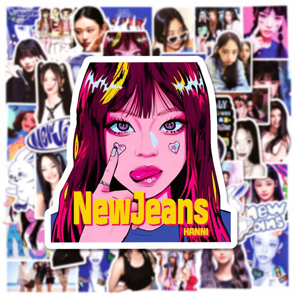 10/30/50pcs Kpop New Jeans Stickers Kawaii Girls Sticker Diary Scrapbooking Motorcycle Laptop Wall Waterproof Decorative Decals