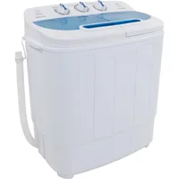15LBS Portable Washing Machine with Draining Pump Electric Mini Washer Twin Tub Washer 1