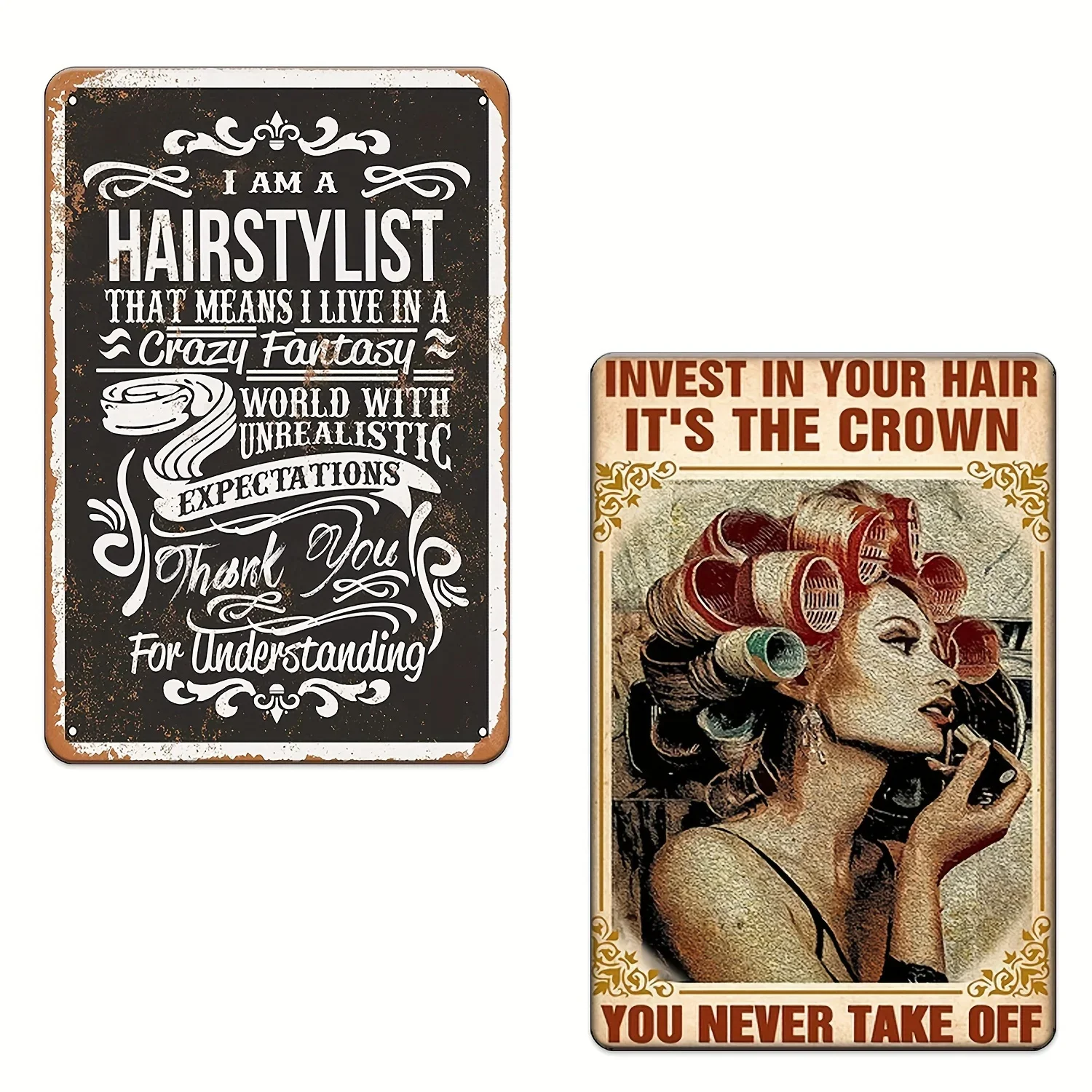 

Girl Invest In Your Hair It's The Crown You Never Take Off Metal Poster Plaques For Home Decor Wall Decor Girls Bedroom Wall Art