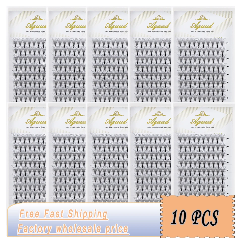 Wholesale 10 Trays/lot Premade Fans Lashes Sharp Narrow Thin Pointy