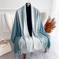 Luxury Winter Cashmere Scarf Women Gradient Handkerchief Warm Pashmina Female Shawl Wrap Soft Pareo Bufanda Winter Hijabs Stole - Image 4