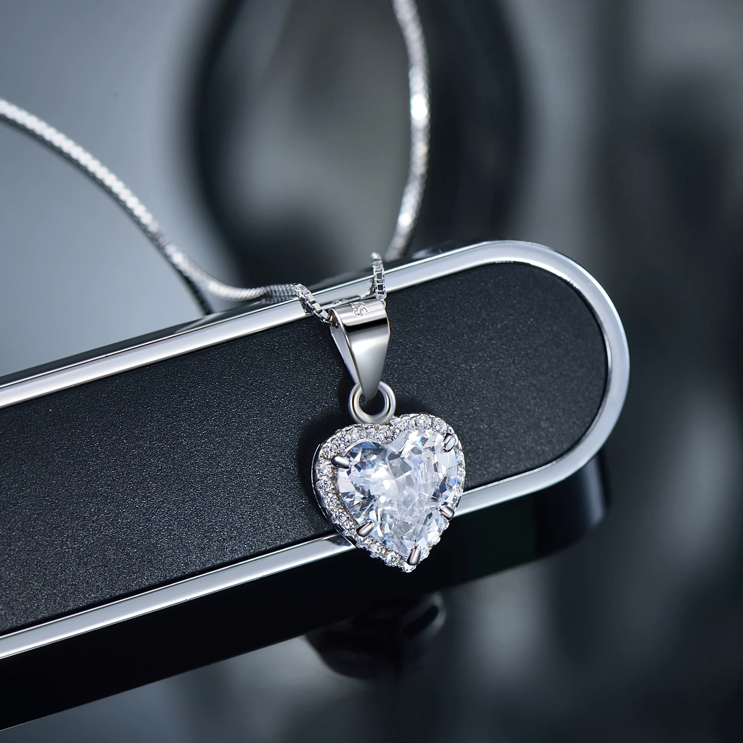 925 Sterling Silver Jewelry Set Ring Necklace Wedding Natural Crystal Pendant Chain for Women