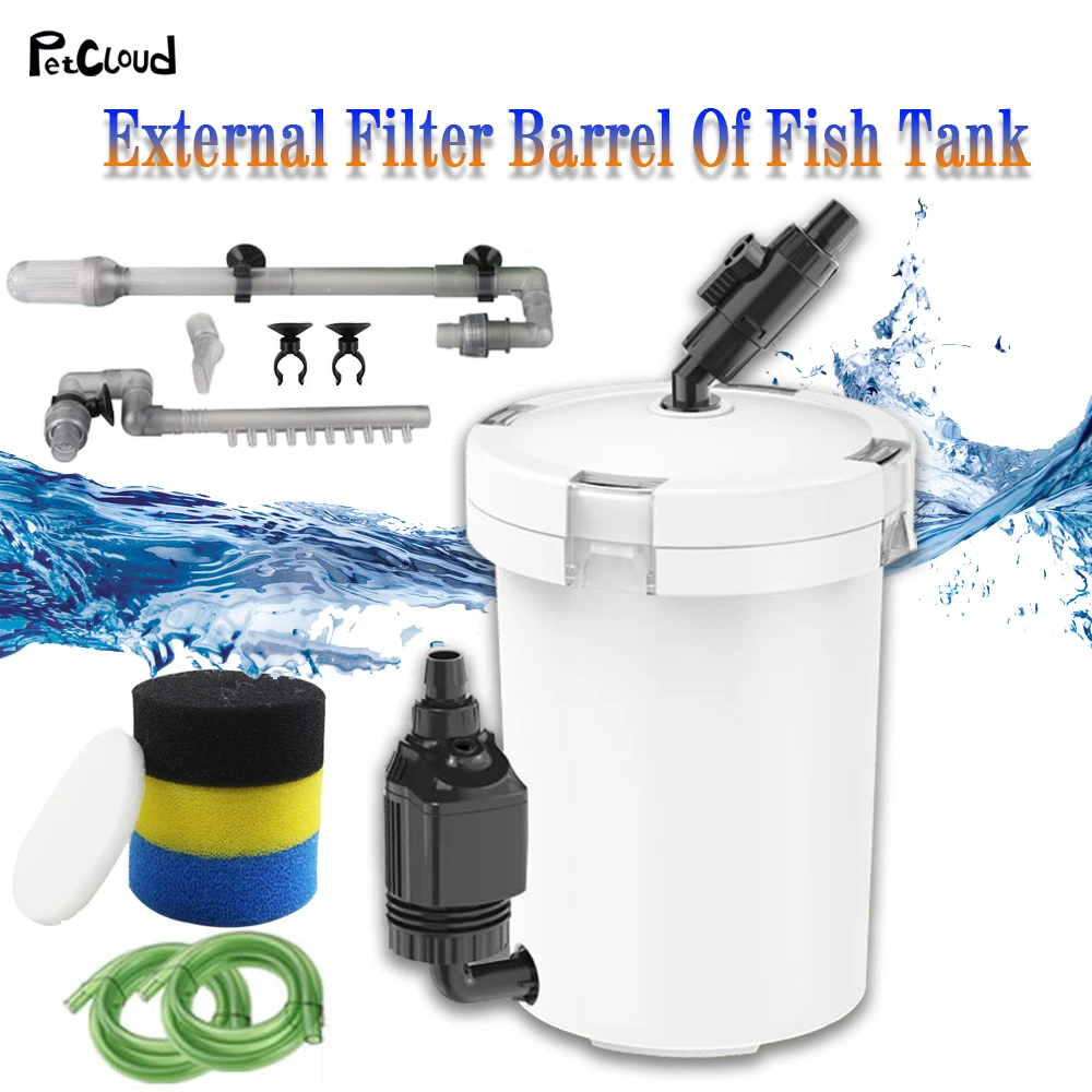 

Aquarium Filter Ultra-quiet External Fish Tanks Filter Bucket 6W Table Top Aquariums Canister Filter 400L/H 220V HW-603B