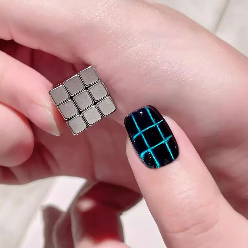 27pcs Multi-function Cube Magnet Nail Art Cat Eye Chessboard Starlight Nail UV Magnetic Attraction Magnets Set Manicure DIY Tool