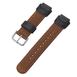 Elegant 18mm Black and Green Nylon Watch Strap - Men's Band - 18mm (Brown)