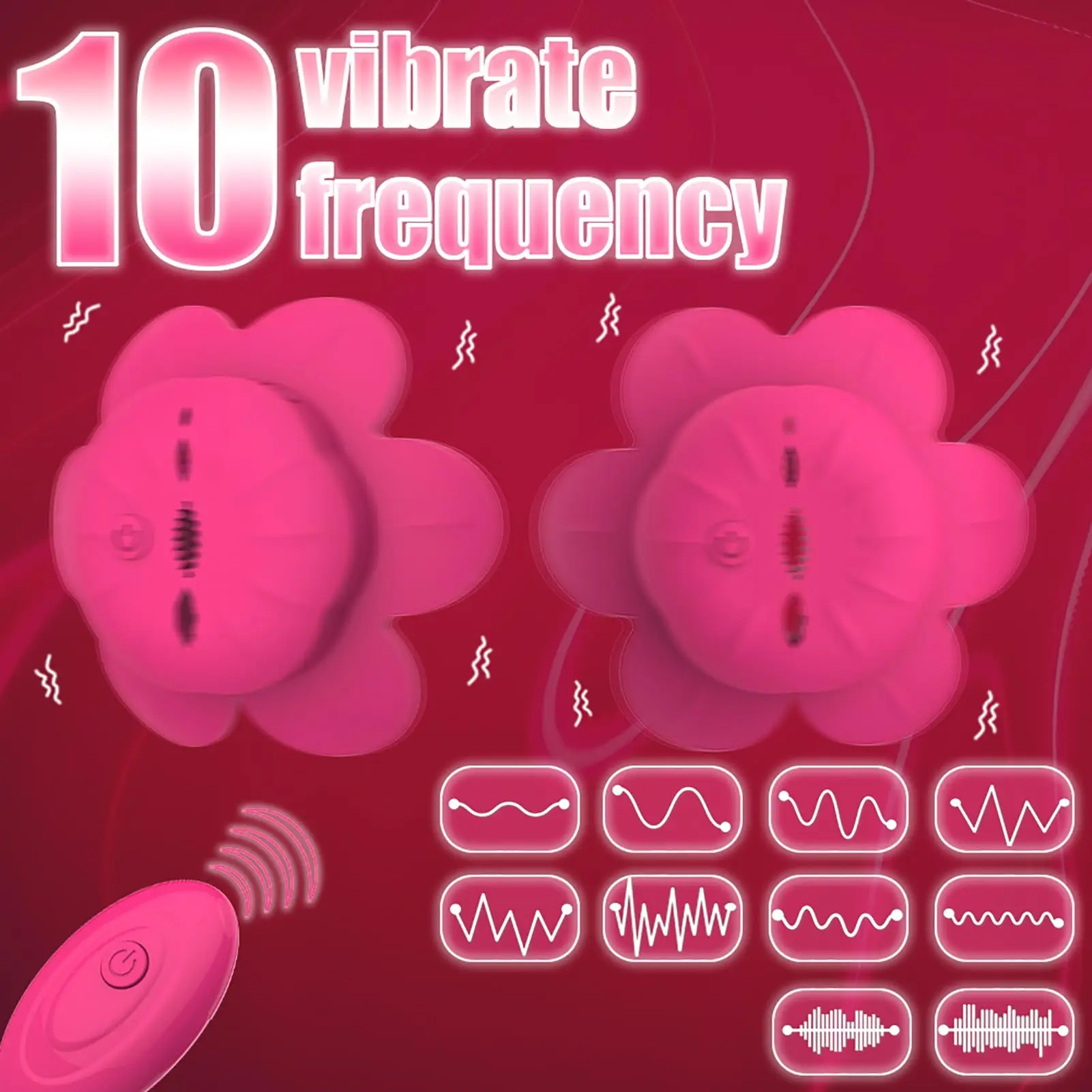 Rose Nipple Clamps Vibrator Female Wearable Adjustable Remote Control Nipples Stimulator BDSM Sex Pleasure Adult Toys for Women