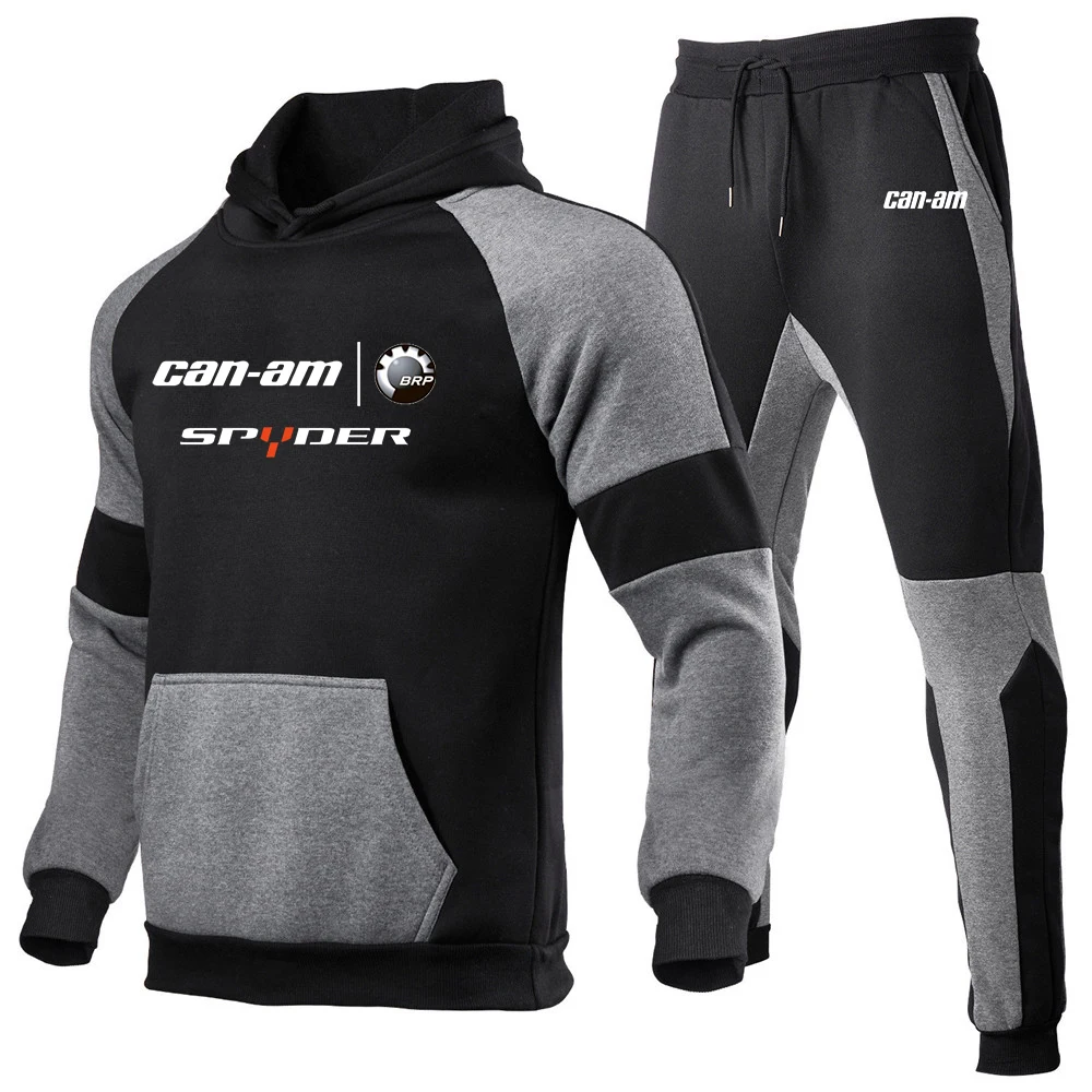 2023 Men New Can Am Team Spyder Motorcycles Hooded Tracksuits Autumn and Winter Pullover + Trousers Clothing Sport Hoodies Suit 5