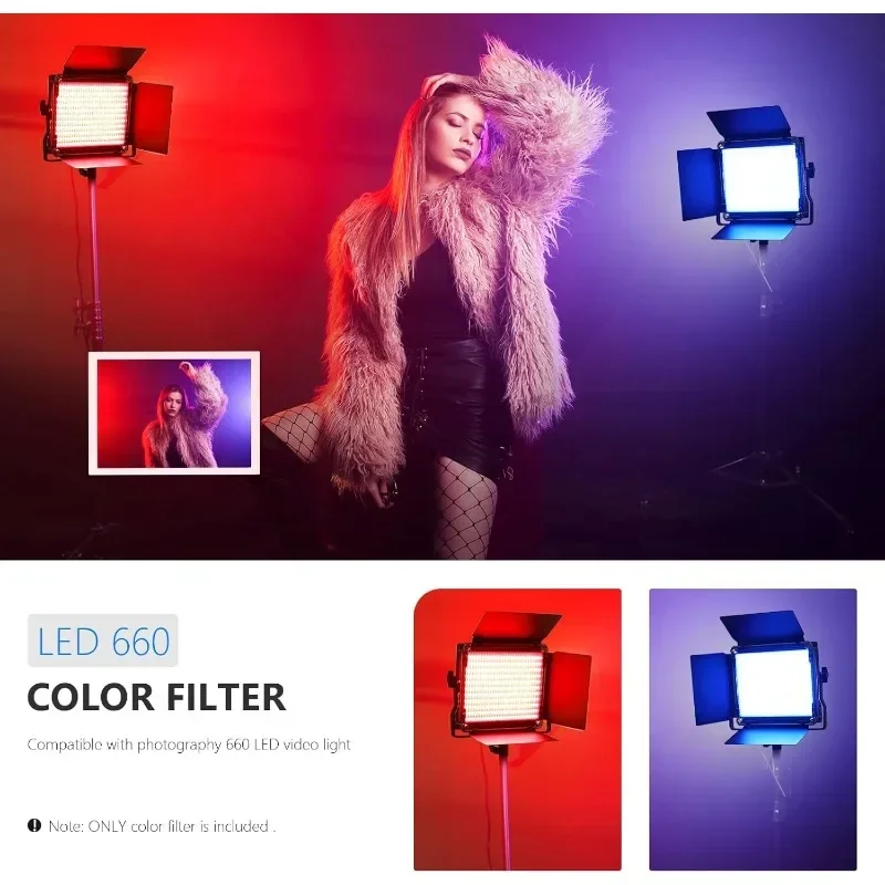 8팩 조명 컬러 필터 660 LED 비디오 조명용 8개의 컬러 보정 필터