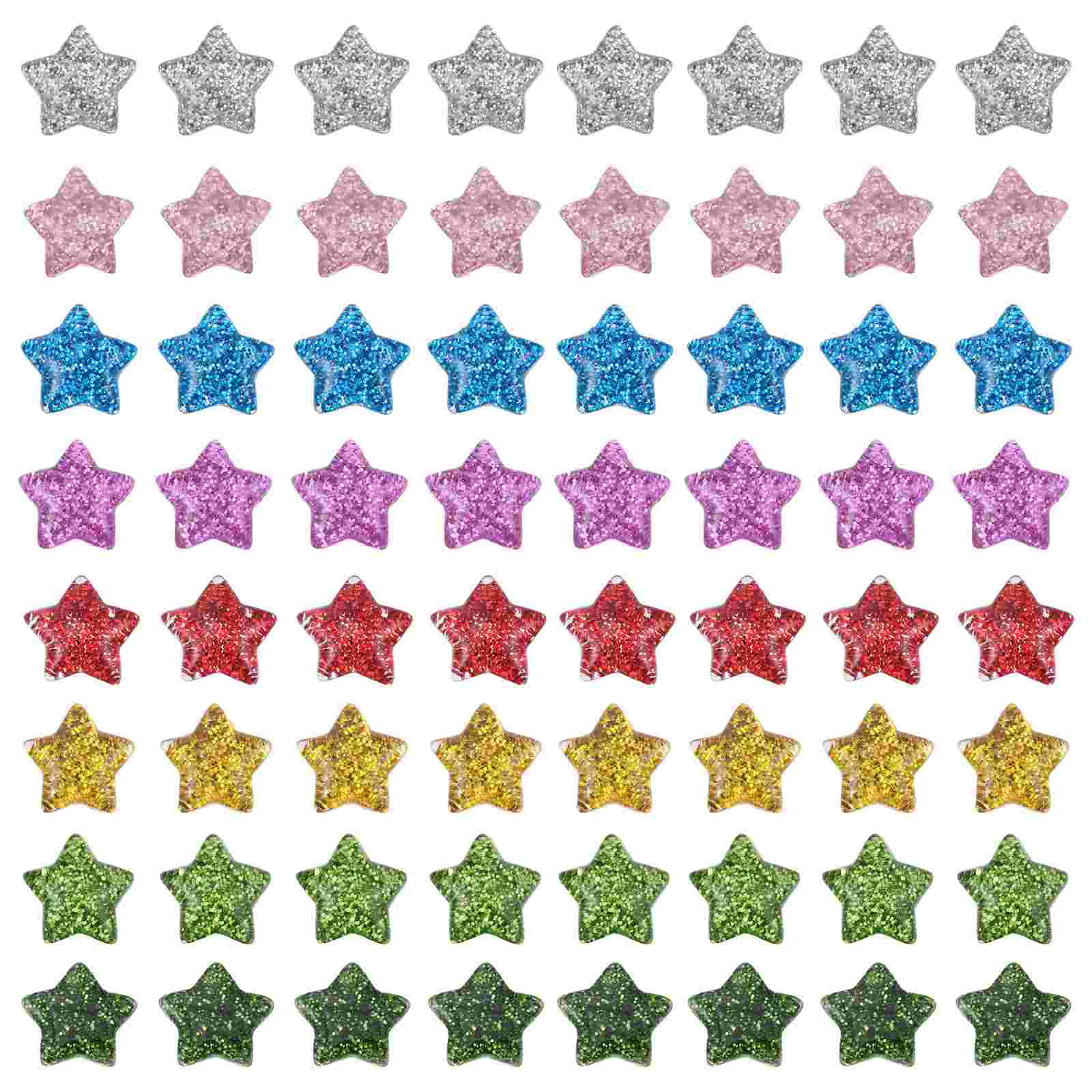 

60 Pcs Glitter Resin Stars Jewlery Five-Pointed Jewelry Beads Cabochons Craft Rhinestones