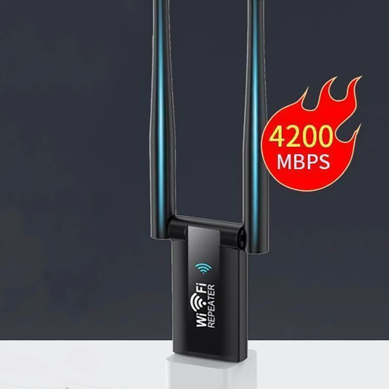 【C】4200Mbps 2.4G USB 무선 WiFi 리피터 확장기 라우터 WiFi 리피터 액세스 포인트 신호 증폭기 부스터