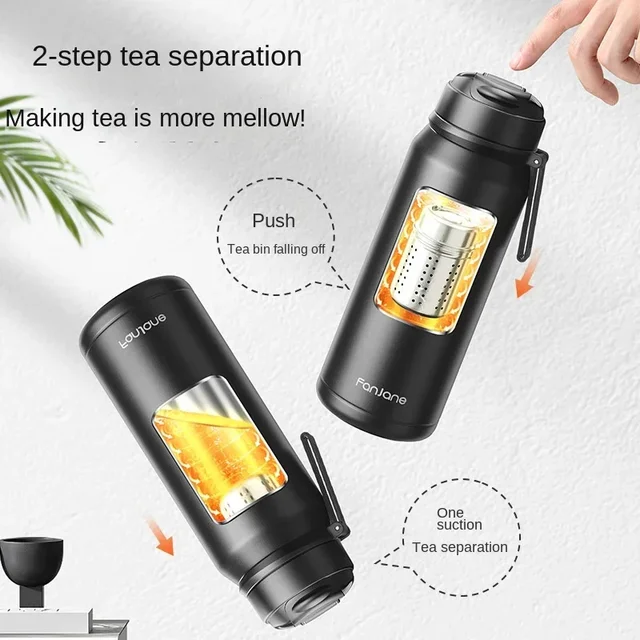 FANJANE Thermos Bottle Cup with Magnetic Tea Infuser Coffee 316 Stainless Steel Vacuum Bottle Keep Cold Hot Travel Business Gift 3