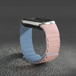 Magnetic Loop Silicone Sport Wristband - Universal Fitness Tracker Accessory Bracelet - Xiaomi Mi Band 8 (13 pink blue)