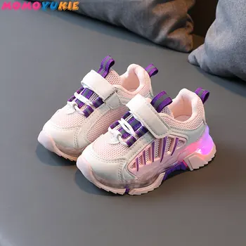 2022 Baby Mesh Glowing Sneakers Toddler Lights Up Shoes for Boys And Girls Infants Led Running Shoes Luminous leisure Sneakers 1