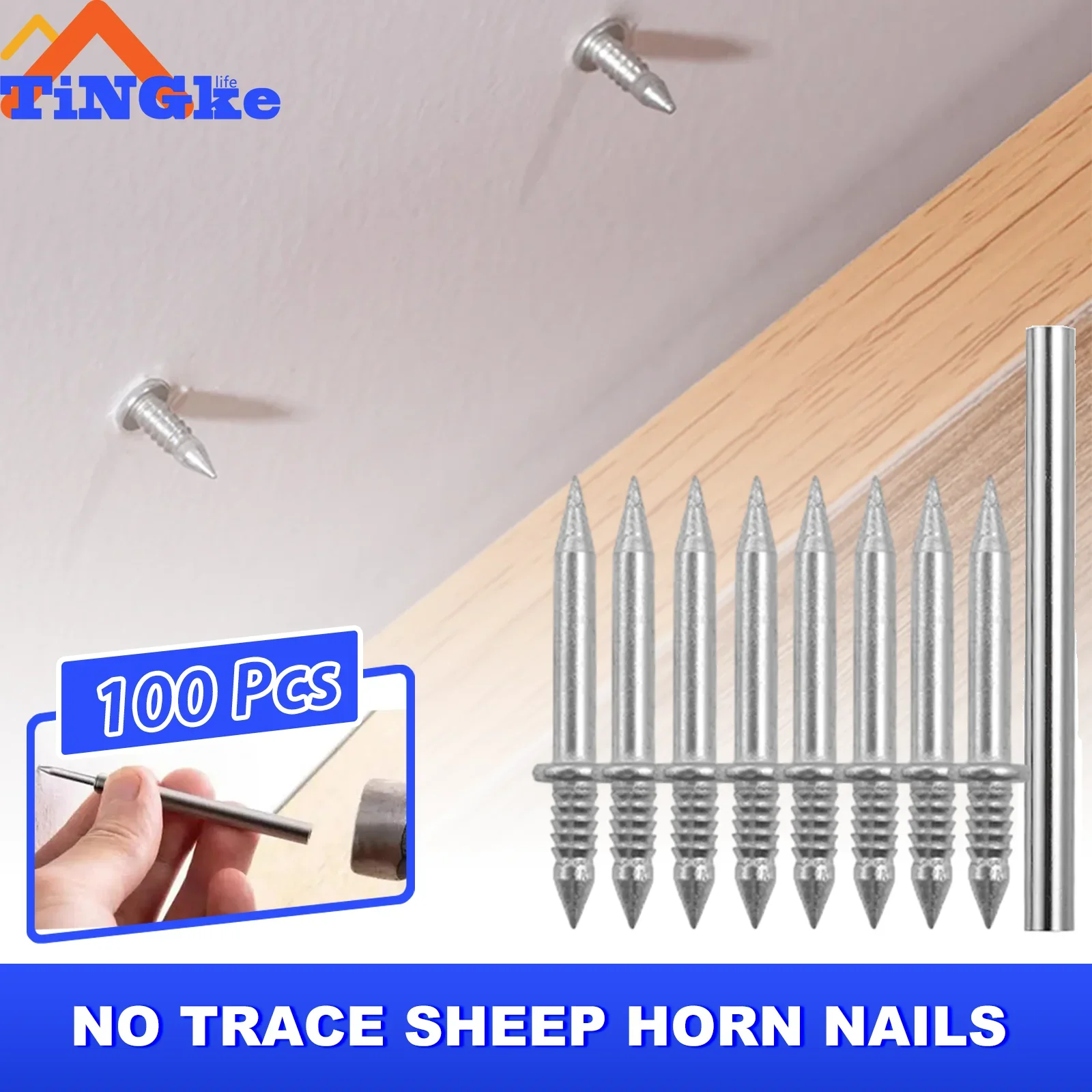 100300PcsDoubleHeadNailsSeamlessNailsSkirtingThreadSeamless