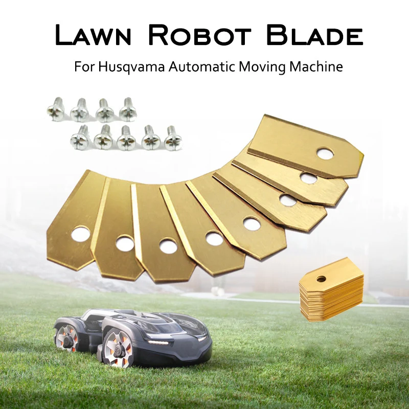 35*18*0.45mm Lawn Robot Blade Gold Silver Lawn Mover Replacement Blade For Gardena Husqvarna Automower yardforce Garden Tools 2