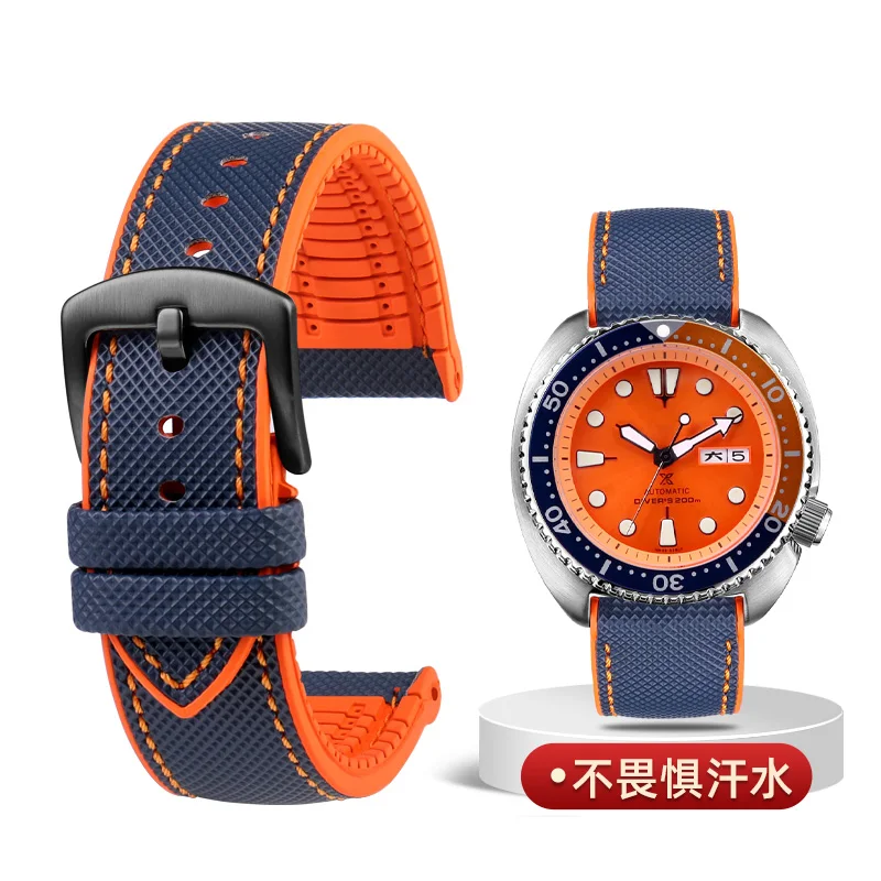 Universal Waterproof Rubber Watch Strap - Unisex, 19-24mm Adjustable Bracelet Wristband