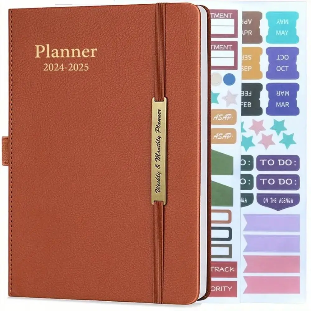 2024-2025 Calendar Planner Notebook 18Months Effeciency Notepad Weekly Goal Habit Tracker Agenda Diary Schedules Organizers
