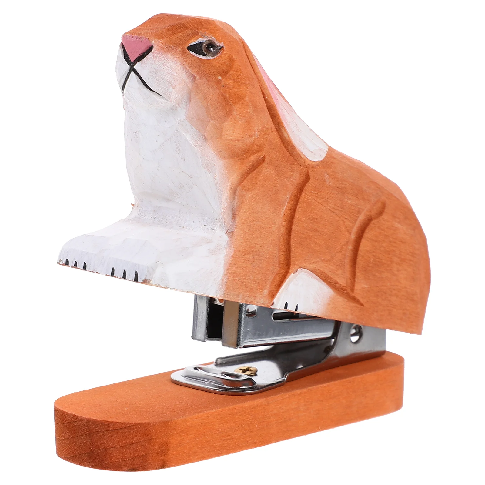 

Creative Handmade Woodcarving 3D Animal Stapler Mini Wood Stapler Desktop Decor (Random Style)