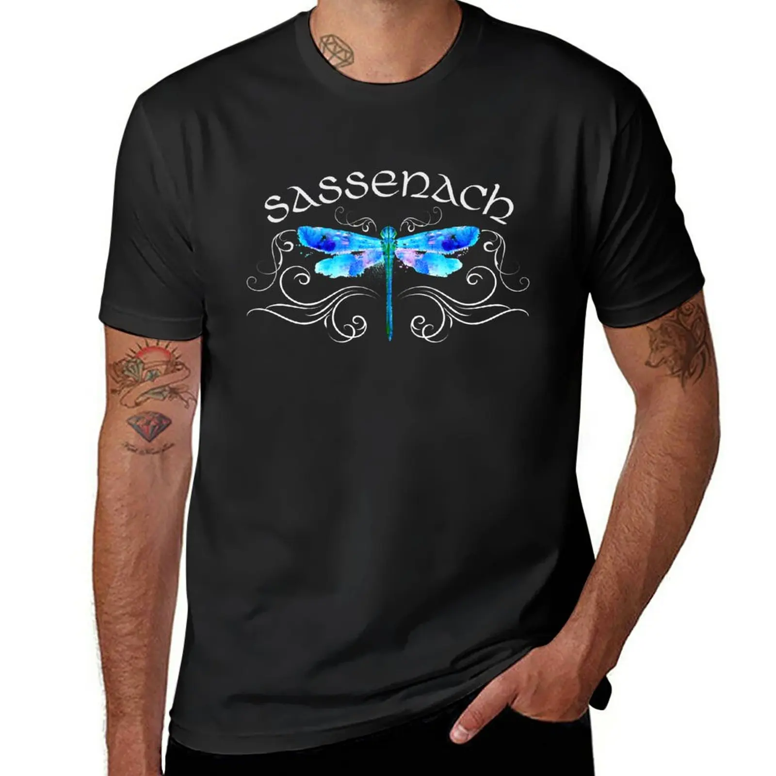 

New Sassenach Dragonfly Watercolor Watercolour Design T-Shirt black t shirt aesthetic clothes sweat shirts, men