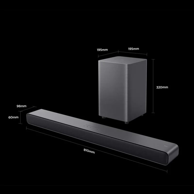 TCL S55H Series 2.1 Dolby Atmos all-in-one super bass soundbar with Subwoofer,S55H