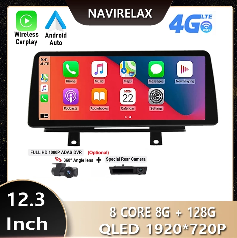 

Автомобильный мультимедийный видеоплеер, 12,3 дюйма, 1920*720P, для BMW F30, F31, F32, F33, F36, NBT, GPS, Carplay, Android 12, Wi-Fi, 4G, BT