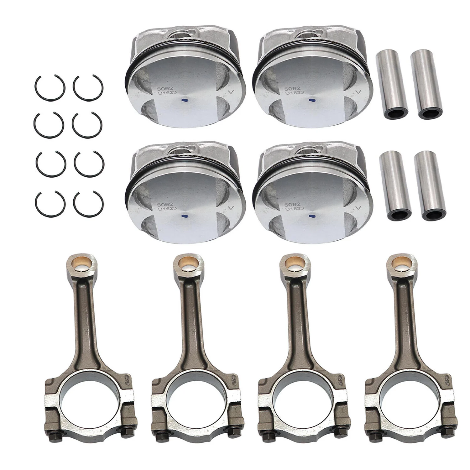 12665165 12784490 19180835 19180836 89018112 12611360 Connect Rods & Pistons Rings Kit For Buick Chevrolet PONTIAC Saturn 2.4L