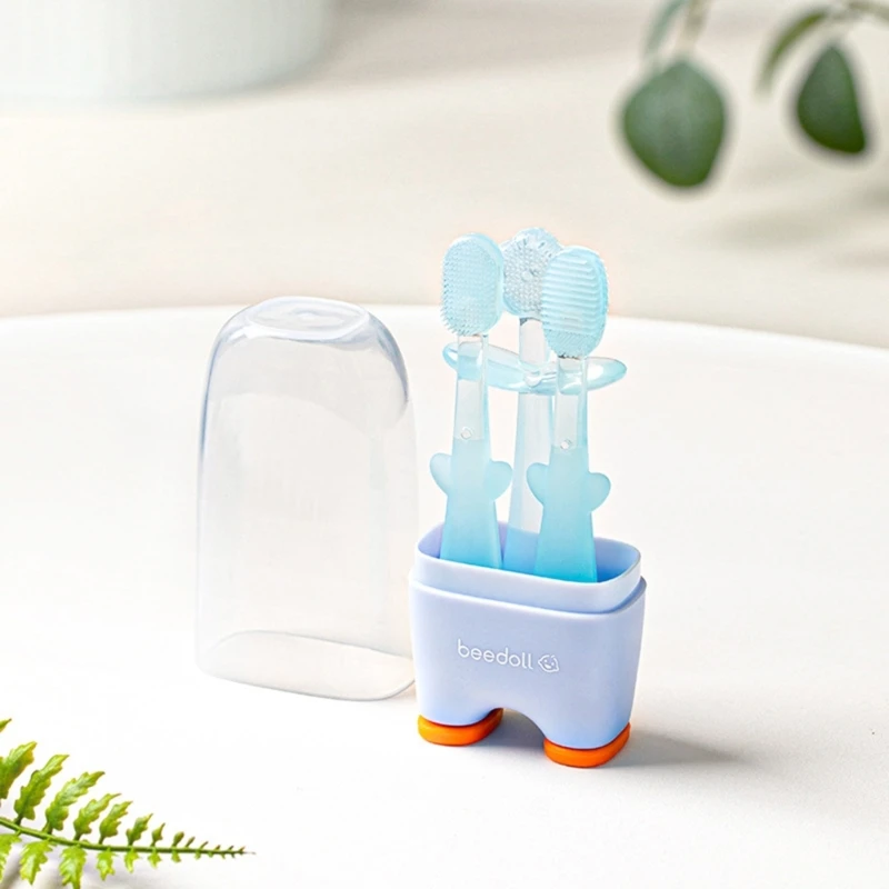 Tandenborstel voor baby's Siliconen tandenborstel Tandenborstel voor peuters Baby's eerste tandenborstel