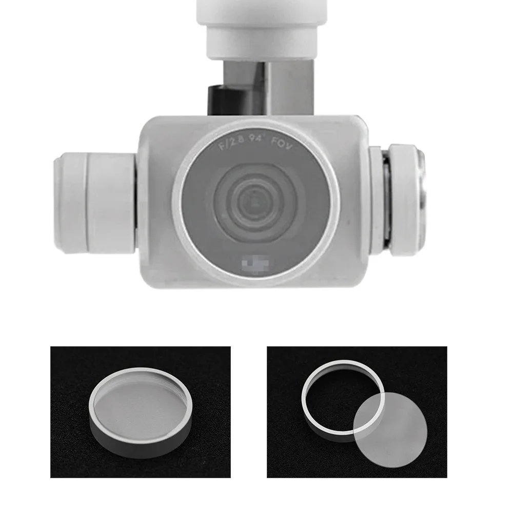 Montage du filtre UV en verre sur l'objectif du DJI Phantom 4 Pro, protection optique premium