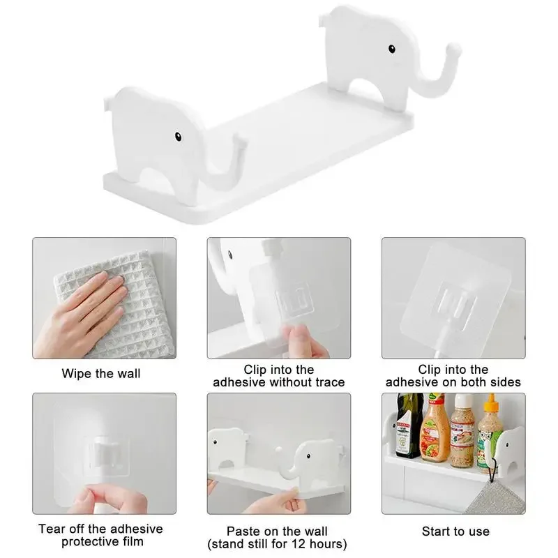 Elephant Wall Shelves Floating Wall Mounted Holder Shelves Organizer Display Wall Hanger for Living Room Entryway Bedroom Decor