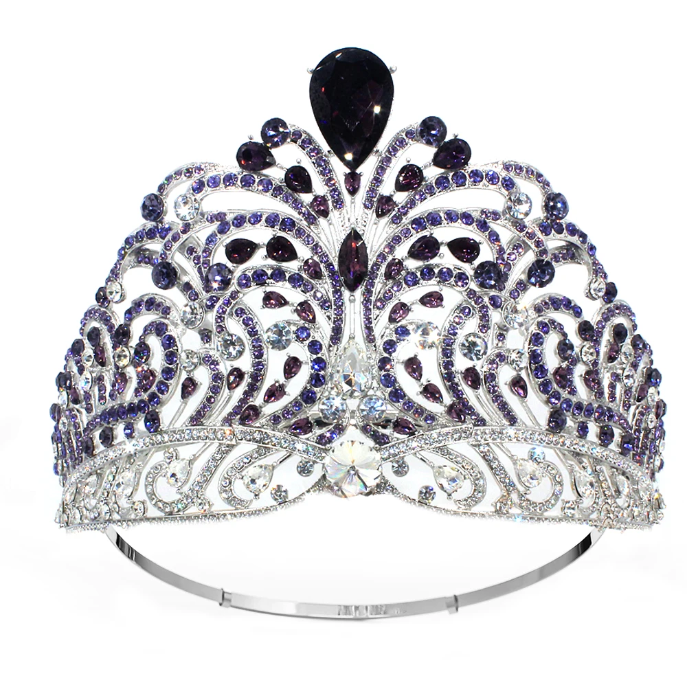 Фото Большая Регулируемая свадебная тиара Miss Universe Force для хорошей короны №4