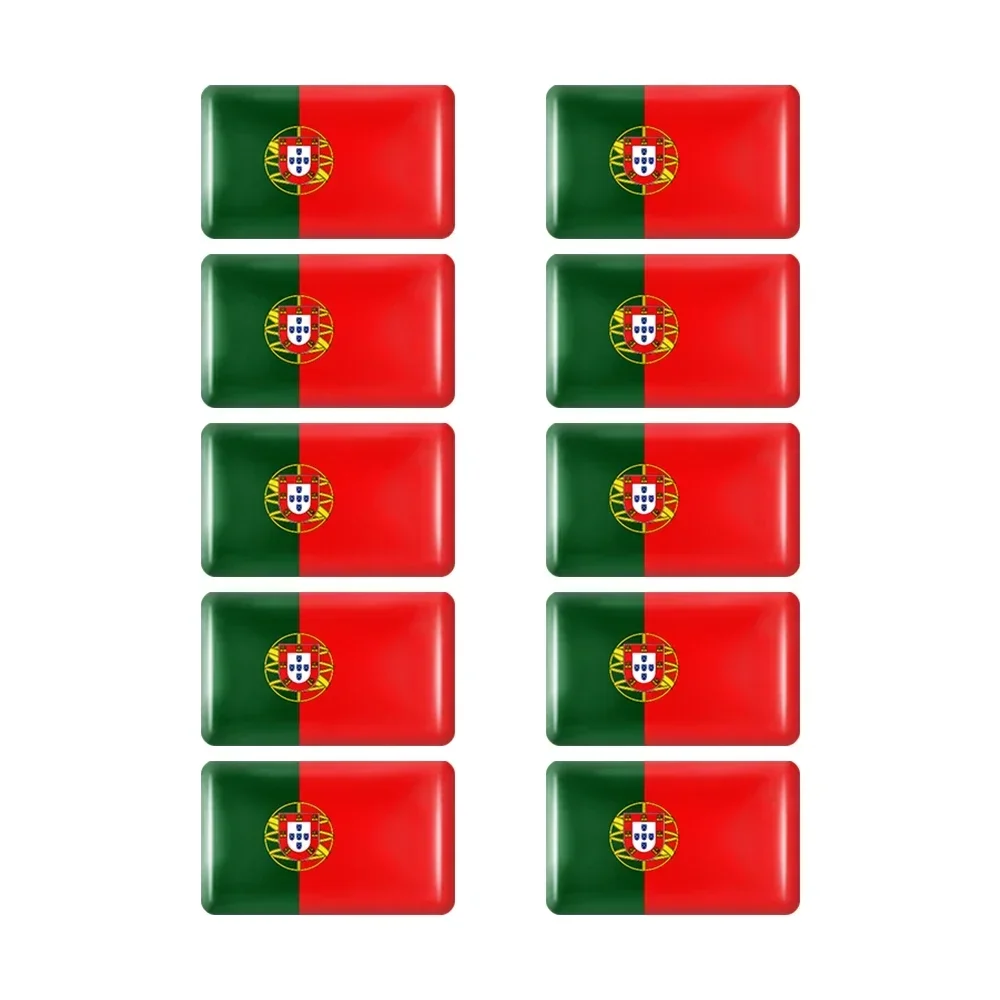 10pcs Epoxy Flag Car Stickers Set