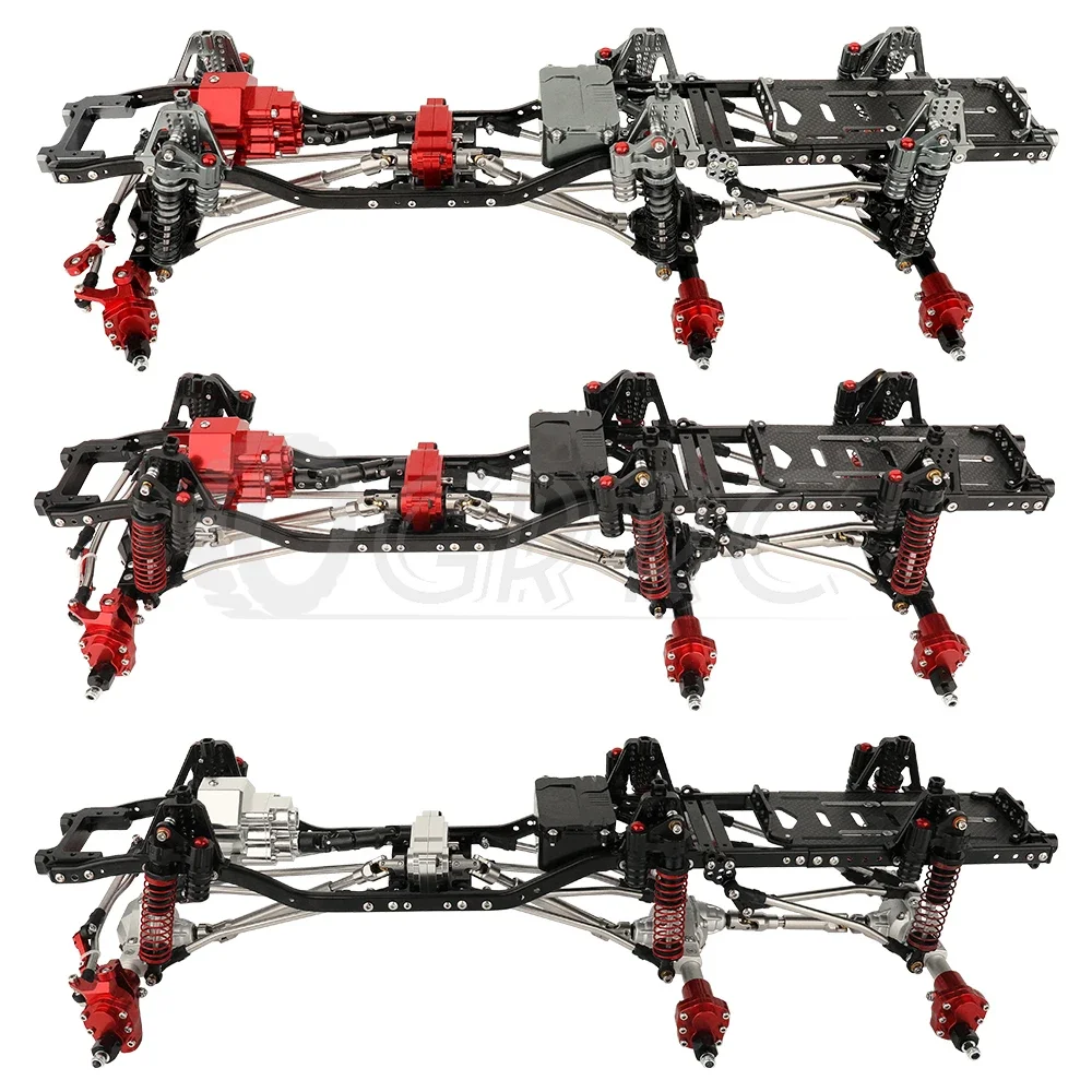 

All-Metal 6x6 Chassis Frame with Portal Axles for 1/10 SCX10 II RC Car Model Simulation Climbing Upgrade Car Refit Kit Parts