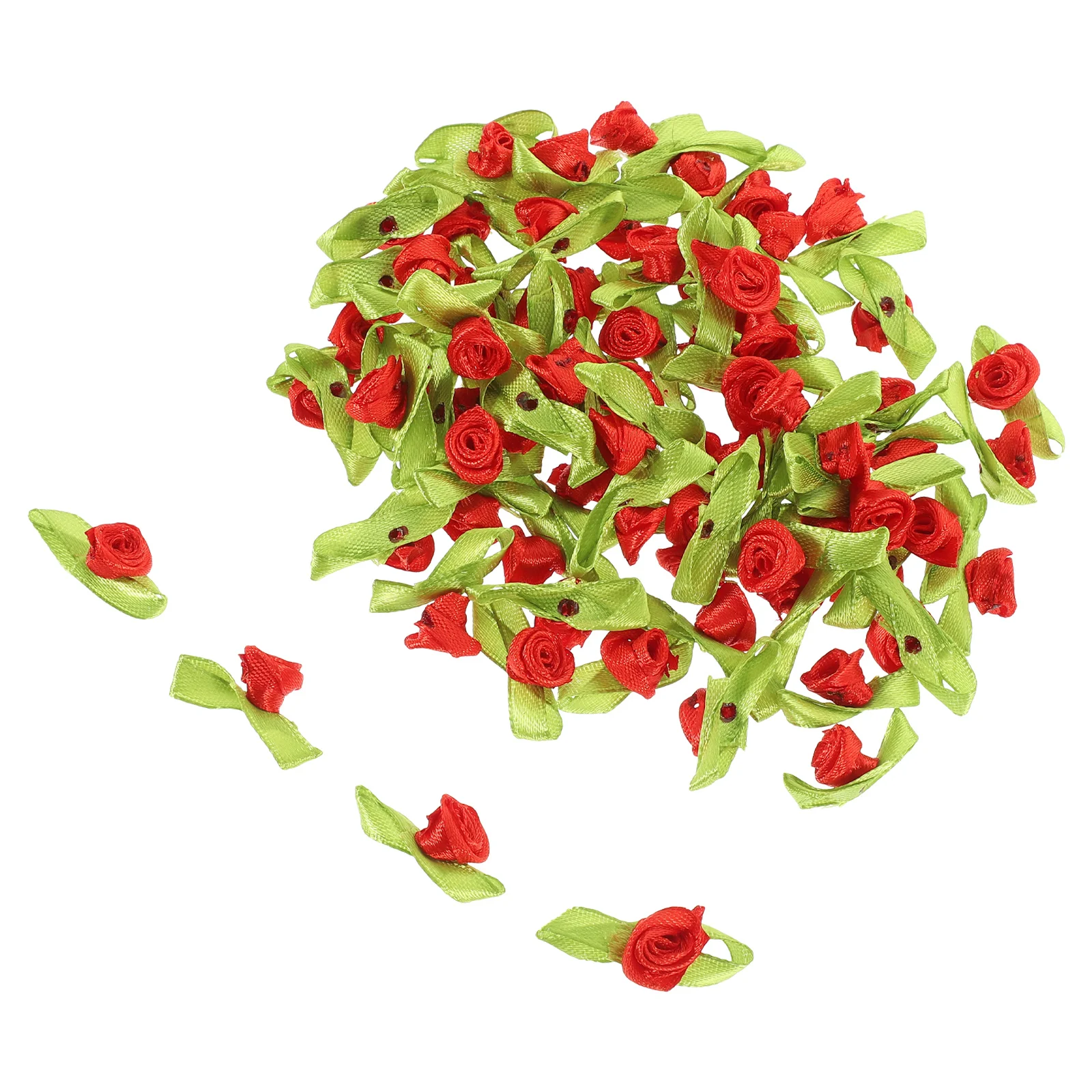 

500 Pcs Small Flowers Crafts Miniature Decals Headgear Decorative Charms Polyester Clothes Applique Hair Clips