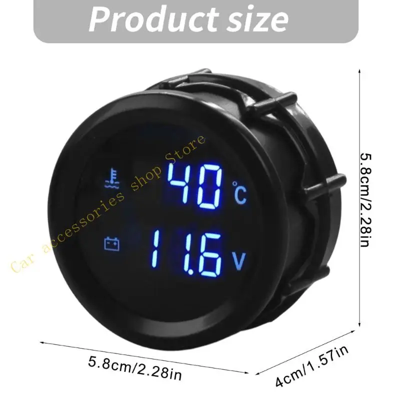 자동차 트럭 보트 12V 24V용 전원 모니터가 있는 2인치 52MM 디지털 수온 표시기