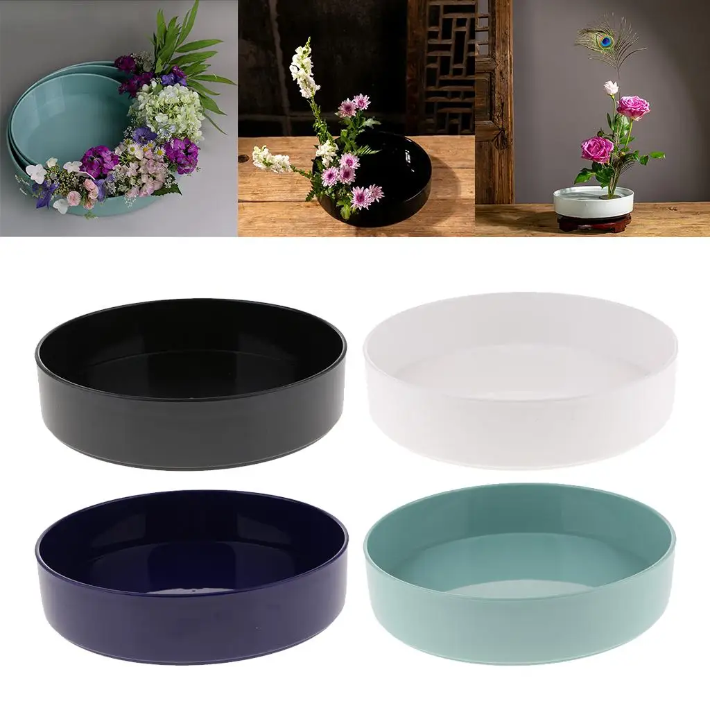 Bonsai Flower Container Round Plastic Ikebana Vase Traditional Arrangement Pot for Living Room Decor