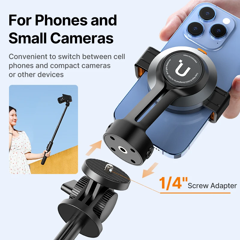 Ulanzi SK-05 Magnetic Phone Tripod 1.6m Selfie Stick with Wireless Bluetooth Remote 360° Rotation Phone Holder For Phone Camera