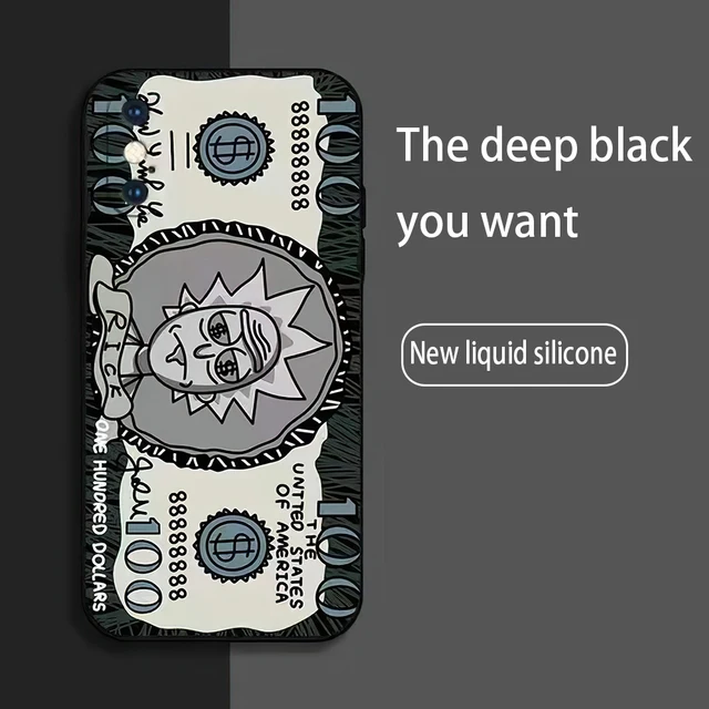 r-ick and mort Protect For iPhone 11 12 13 Pro MAX 6 6S 7 8 Plus 12 13 Mini X XS XR SE2020 Silicone Funny Phone Case Cover Funda Black ST-9540